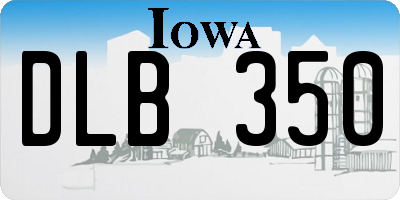 IA license plate DLB350