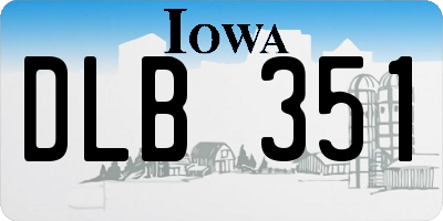 IA license plate DLB351