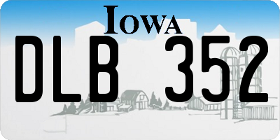 IA license plate DLB352
