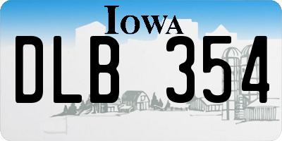 IA license plate DLB354