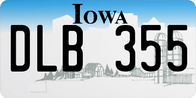 IA license plate DLB355