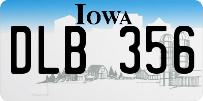 IA license plate DLB356