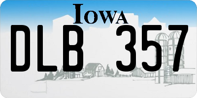 IA license plate DLB357