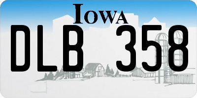 IA license plate DLB358