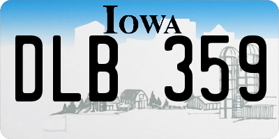 IA license plate DLB359