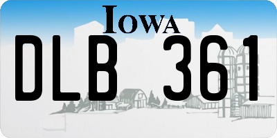 IA license plate DLB361