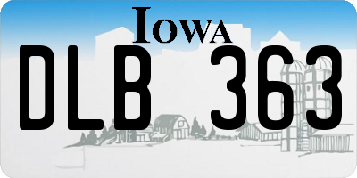 IA license plate DLB363