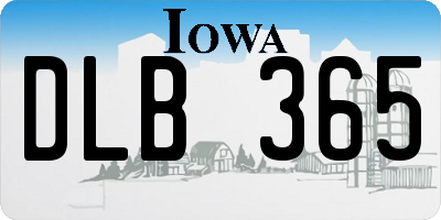 IA license plate DLB365