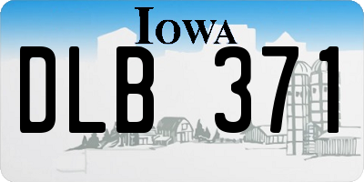 IA license plate DLB371