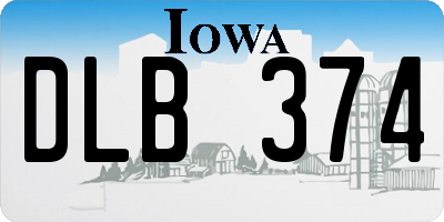 IA license plate DLB374