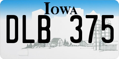 IA license plate DLB375