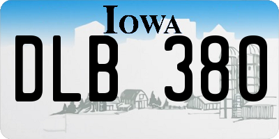 IA license plate DLB380