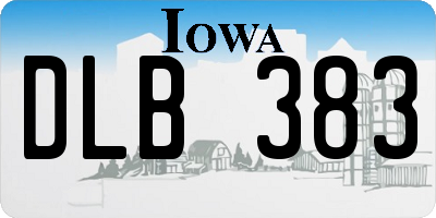 IA license plate DLB383