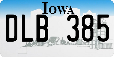 IA license plate DLB385