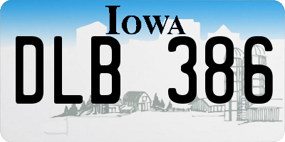 IA license plate DLB386