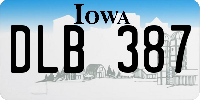 IA license plate DLB387