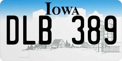 IA license plate DLB389