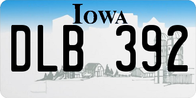 IA license plate DLB392