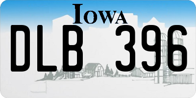 IA license plate DLB396