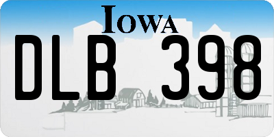 IA license plate DLB398