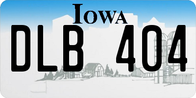 IA license plate DLB404