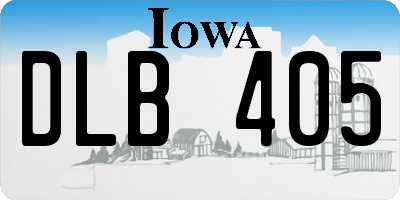 IA license plate DLB405