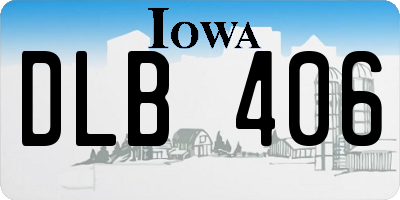 IA license plate DLB406