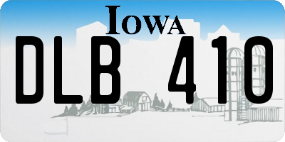 IA license plate DLB410