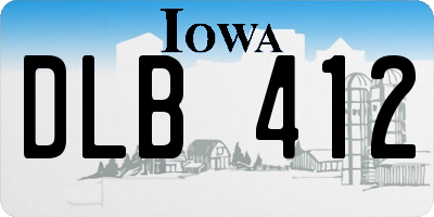 IA license plate DLB412