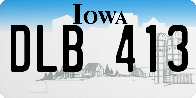 IA license plate DLB413