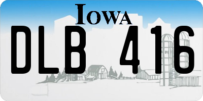 IA license plate DLB416