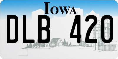 IA license plate DLB420