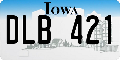IA license plate DLB421