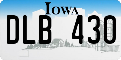 IA license plate DLB430