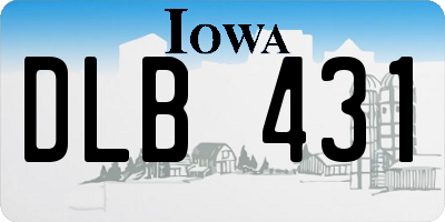 IA license plate DLB431