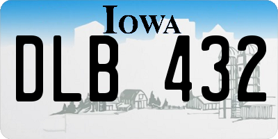 IA license plate DLB432