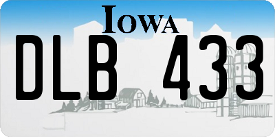IA license plate DLB433