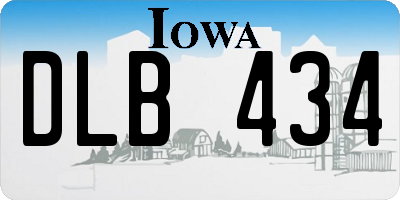 IA license plate DLB434