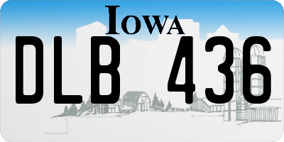IA license plate DLB436