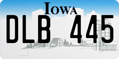 IA license plate DLB445