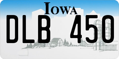 IA license plate DLB450