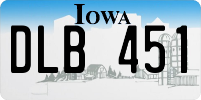 IA license plate DLB451