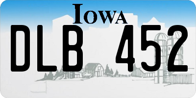 IA license plate DLB452