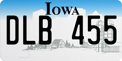 IA license plate DLB455