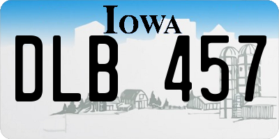 IA license plate DLB457