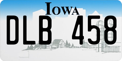 IA license plate DLB458