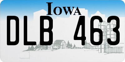 IA license plate DLB463
