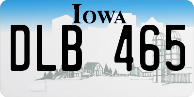 IA license plate DLB465