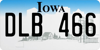 IA license plate DLB466