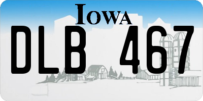 IA license plate DLB467